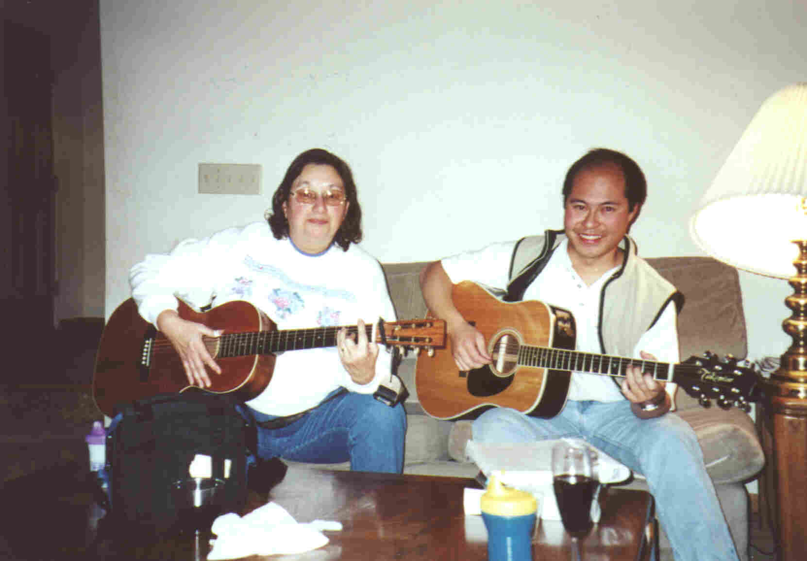 Judy and Cliff leading a sing-along